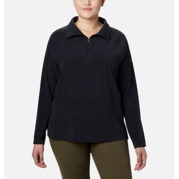 Columbia Ženske Majice S Kapuljačom - Glacial IV 1/2 Zip Plus Size Crne | RUKE-50439